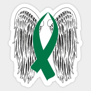 Winged Awareness Ribbon (Green) Sticker